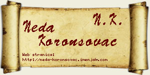 Neda Koronsovac vizit kartica